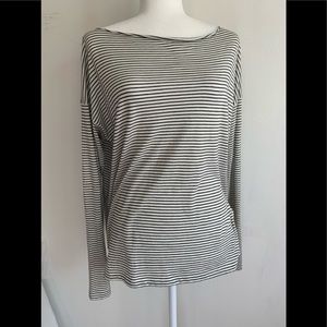 Vince Black and White Striped Top